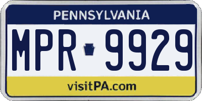 PA license plate MPR9929