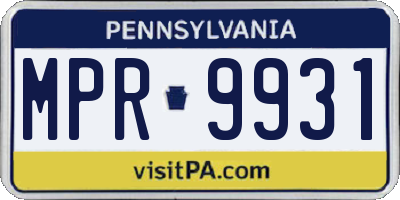 PA license plate MPR9931