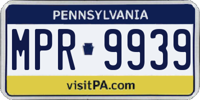 PA license plate MPR9939