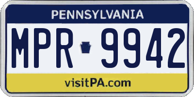 PA license plate MPR9942