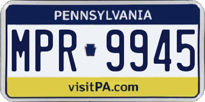 PA license plate MPR9945