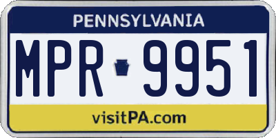PA license plate MPR9951