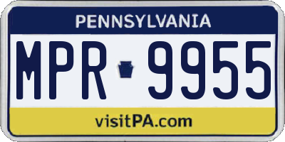 PA license plate MPR9955