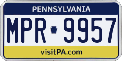 PA license plate MPR9957