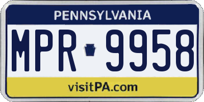PA license plate MPR9958