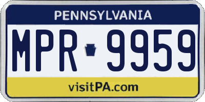 PA license plate MPR9959