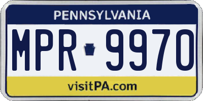 PA license plate MPR9970