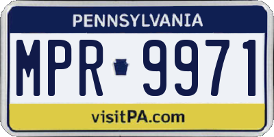PA license plate MPR9971