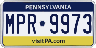 PA license plate MPR9973