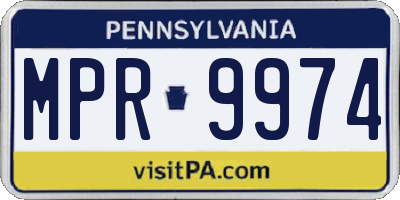 PA license plate MPR9974
