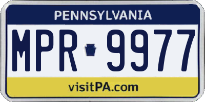 PA license plate MPR9977