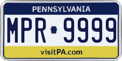 PA license plate MPR9999