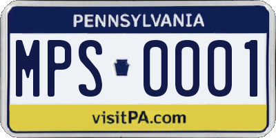 PA license plate MPS0001