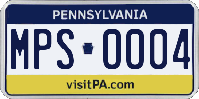 PA license plate MPS0004