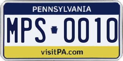 PA license plate MPS0010