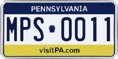 PA license plate MPS0011