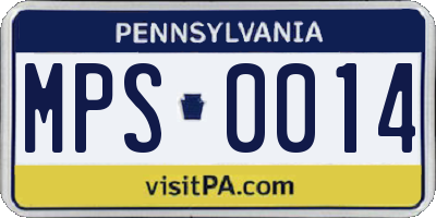 PA license plate MPS0014