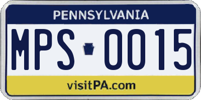 PA license plate MPS0015