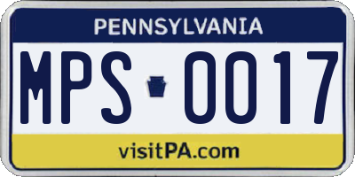 PA license plate MPS0017