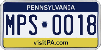 PA license plate MPS0018