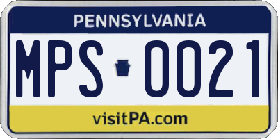 PA license plate MPS0021