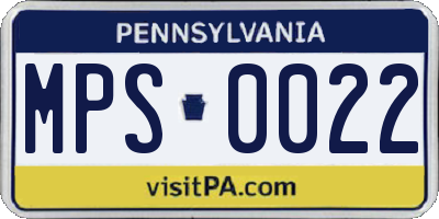 PA license plate MPS0022