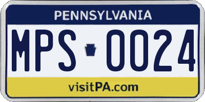 PA license plate MPS0024