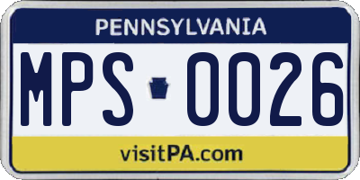 PA license plate MPS0026