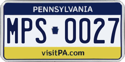 PA license plate MPS0027
