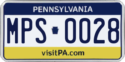 PA license plate MPS0028