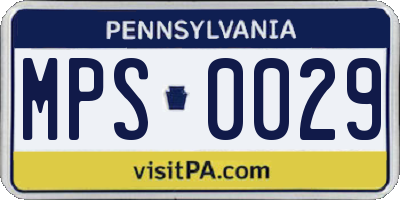 PA license plate MPS0029