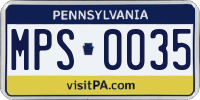 PA license plate MPS0035