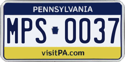 PA license plate MPS0037