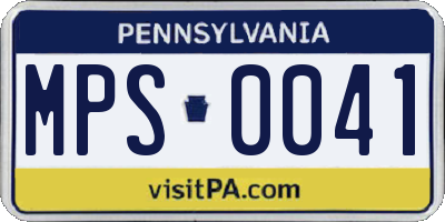 PA license plate MPS0041