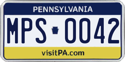 PA license plate MPS0042