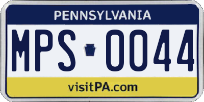 PA license plate MPS0044
