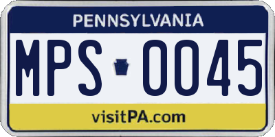 PA license plate MPS0045