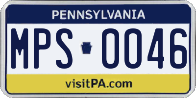 PA license plate MPS0046