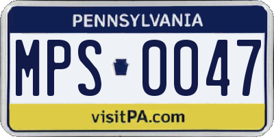 PA license plate MPS0047