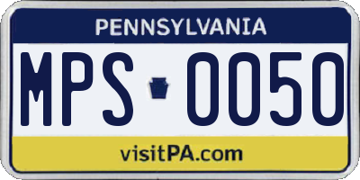 PA license plate MPS0050