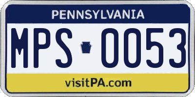 PA license plate MPS0053