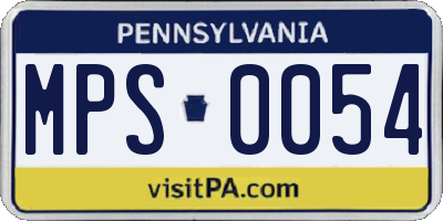 PA license plate MPS0054