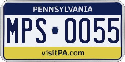 PA license plate MPS0055