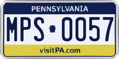 PA license plate MPS0057