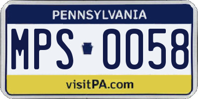 PA license plate MPS0058
