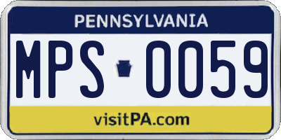 PA license plate MPS0059
