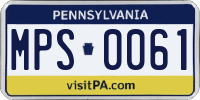 PA license plate MPS0061