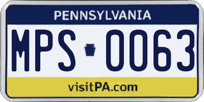 PA license plate MPS0063