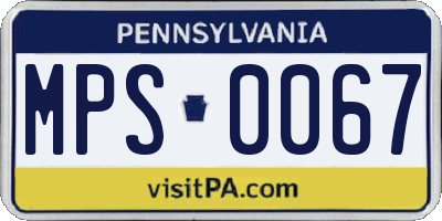 PA license plate MPS0067