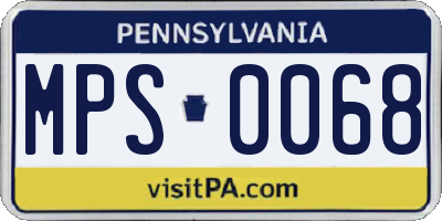 PA license plate MPS0068